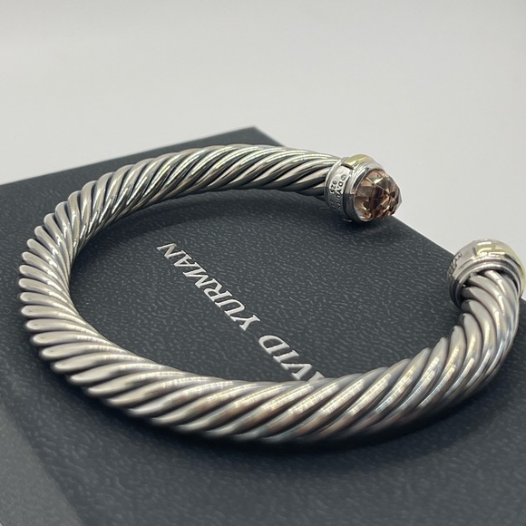 David Yurman Cable Classic 7mm Bracelet with Morganite and 14k Gold - Picture 5 of 10